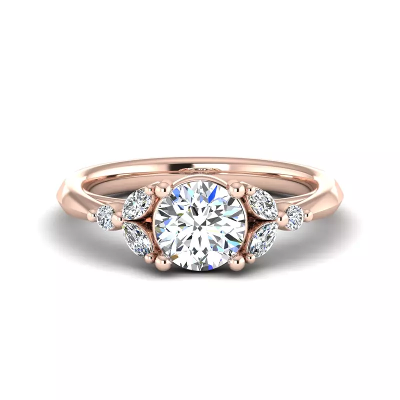 14K Rose Gold Autumn Engagement Ring
