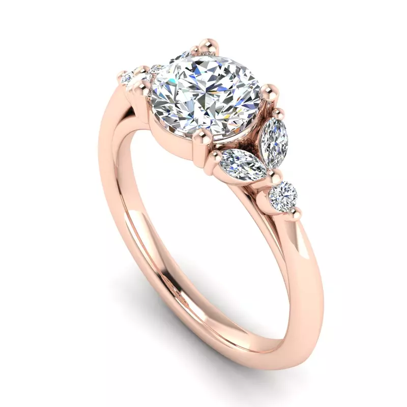 14K Rose Gold Autumn Engagement Ring