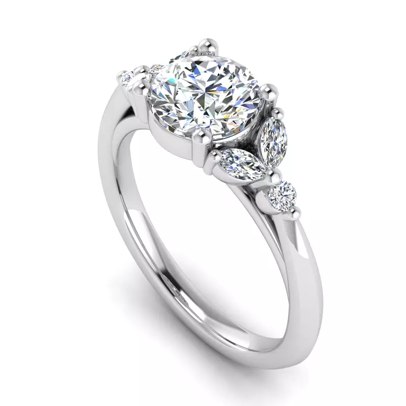 14K White Gold Autumn Engagement Ring