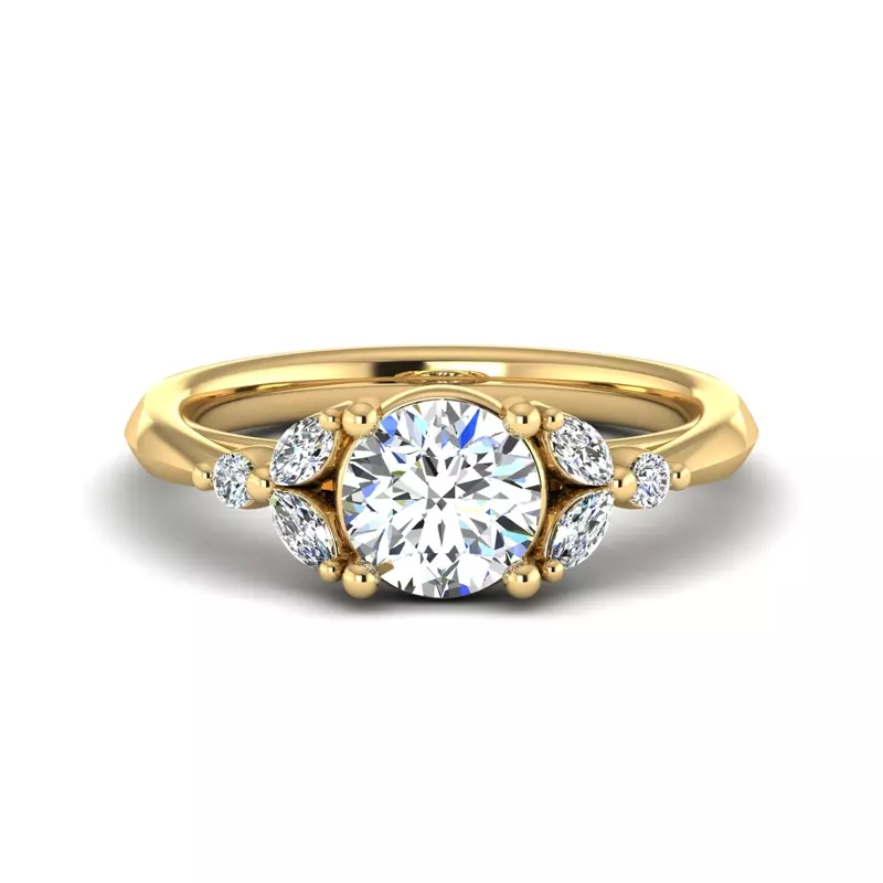 14K Yellow Gold Autumn Engagement Ring