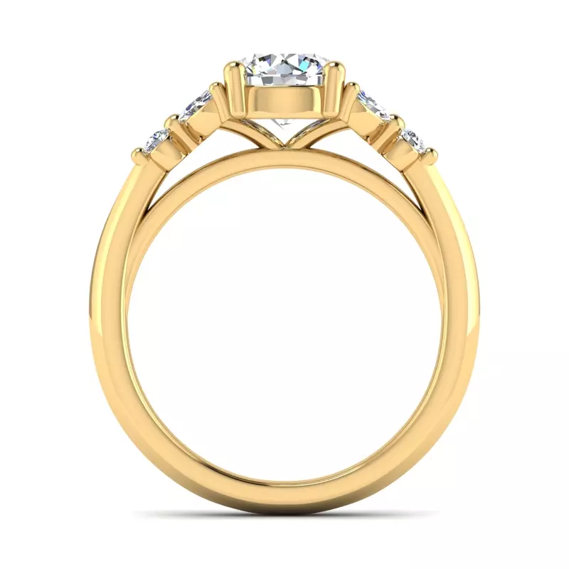 14K Yellow Gold Autumn Engagement Ring