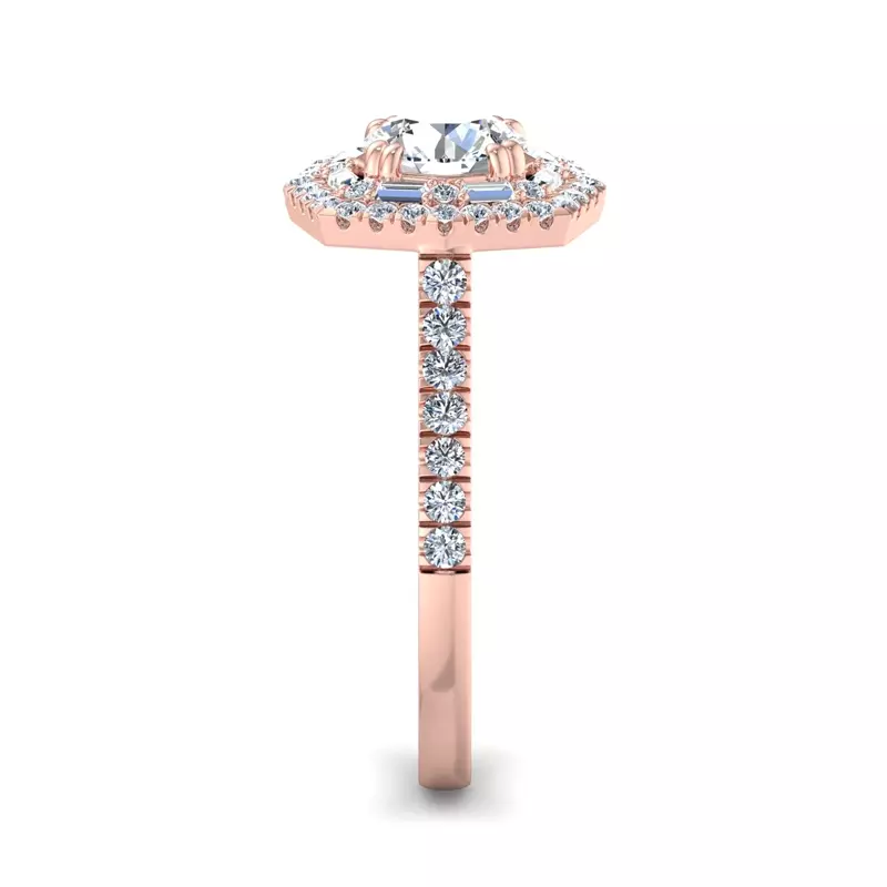 14K Rose Gold Eva Double Halo Engagement Ring