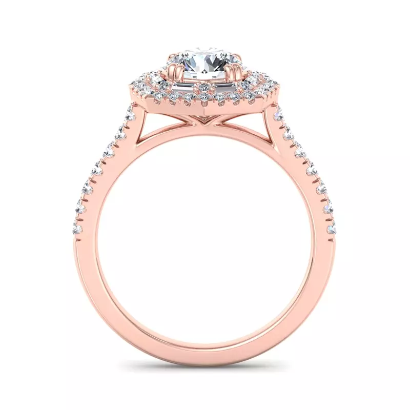 14K Rose Gold Eva Double Halo Engagement Ring