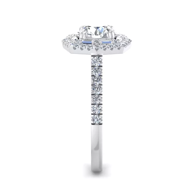 18K White Gold Eva Double Halo Engagement Ring