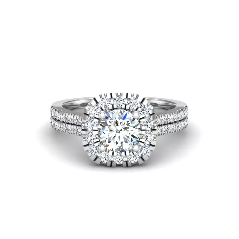 18K White Gold Piper Halo Engagement Ring