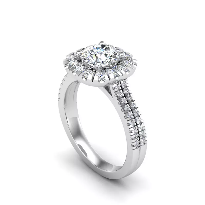 18K White Gold Piper Halo Engagement Ring