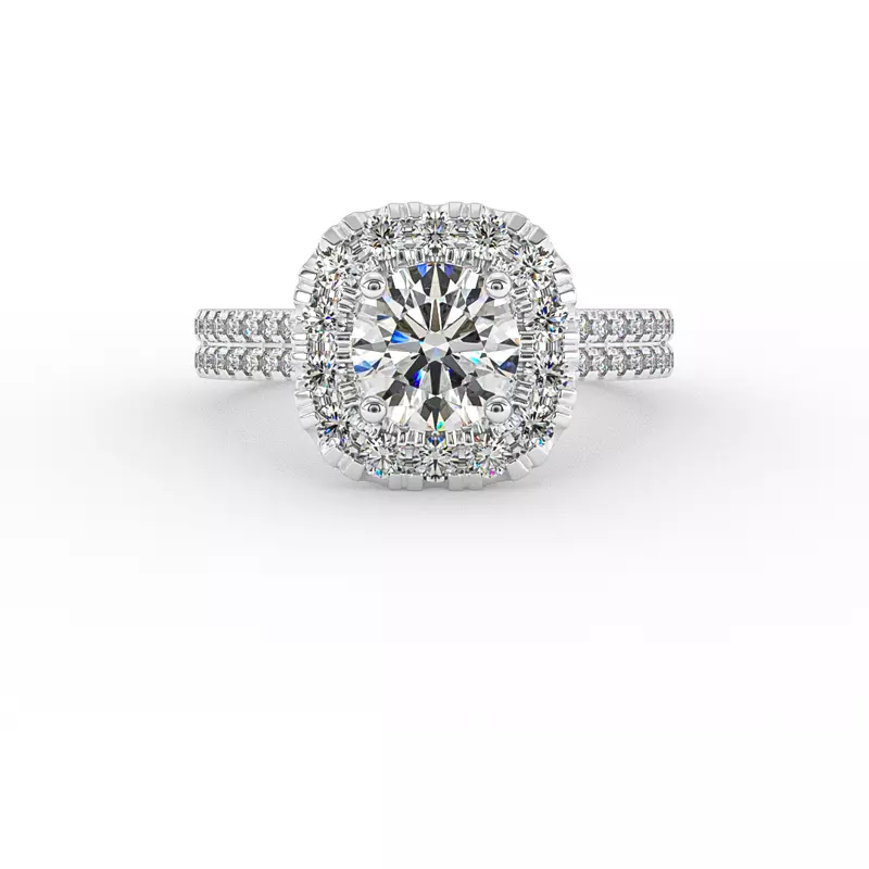 18K White Gold Piper Halo Engagement Ring