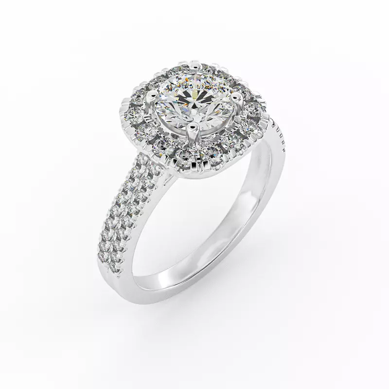 18K White Gold Piper Halo Engagement Ring