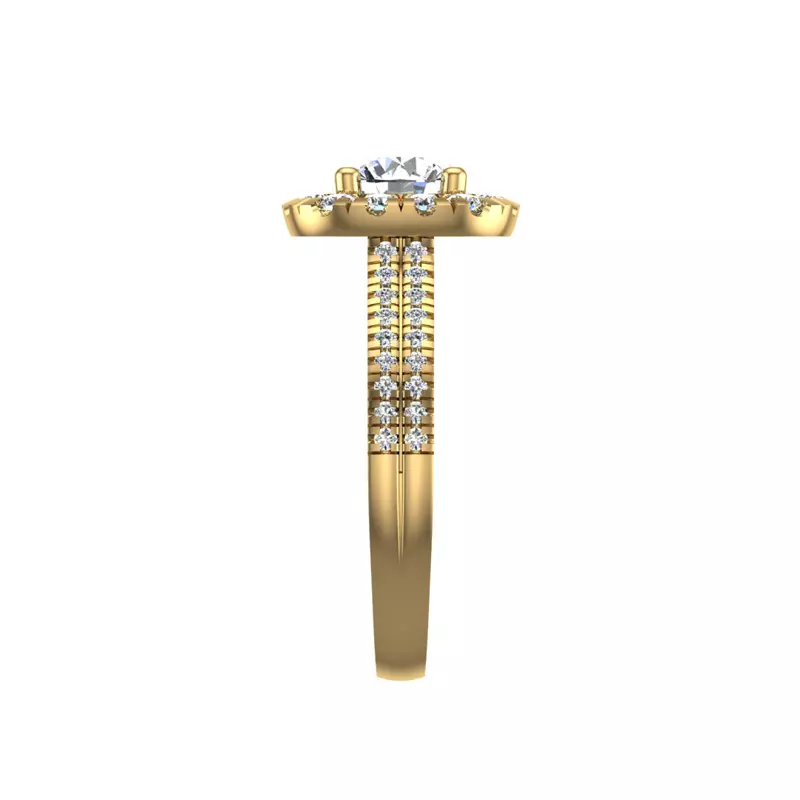 18K Yellow Gold Piper Halo Engagement Ring