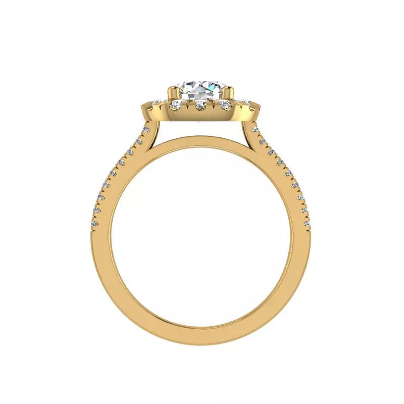 18K Yellow Gold Piper Halo Engagement Ring