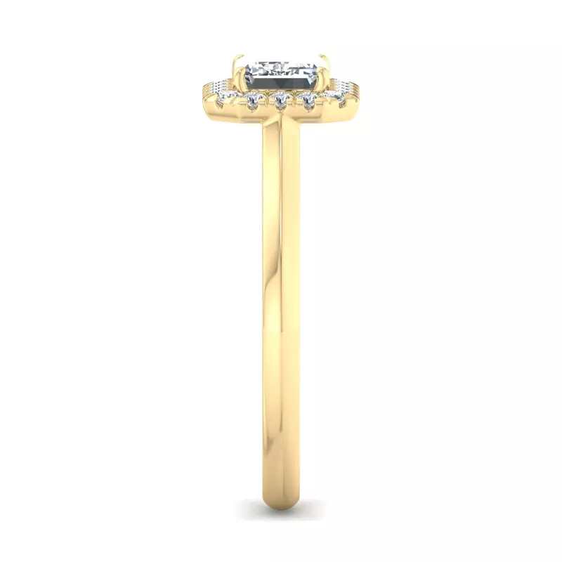 14K Yellow Gold Josephine East West Halo Engagement Ring