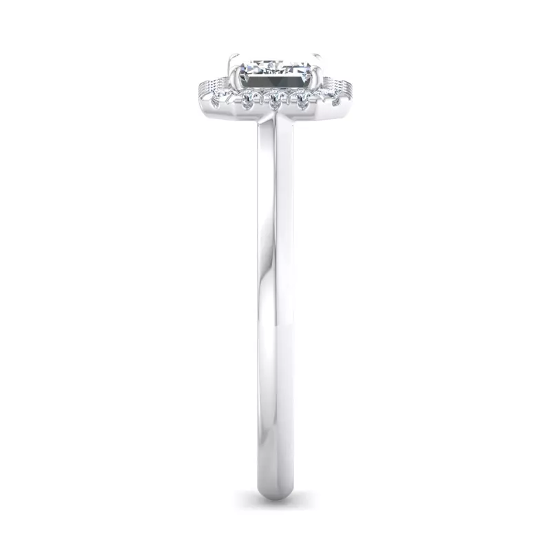 Platinum Josephine East West Halo Engagement Ring