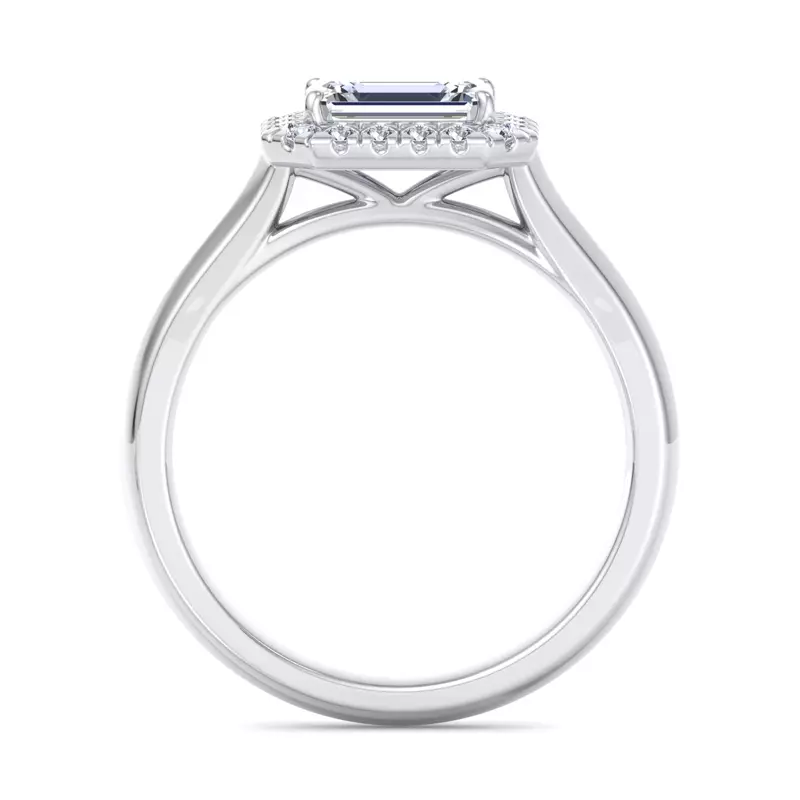 Platinum Josephine East West Halo Engagement Ring