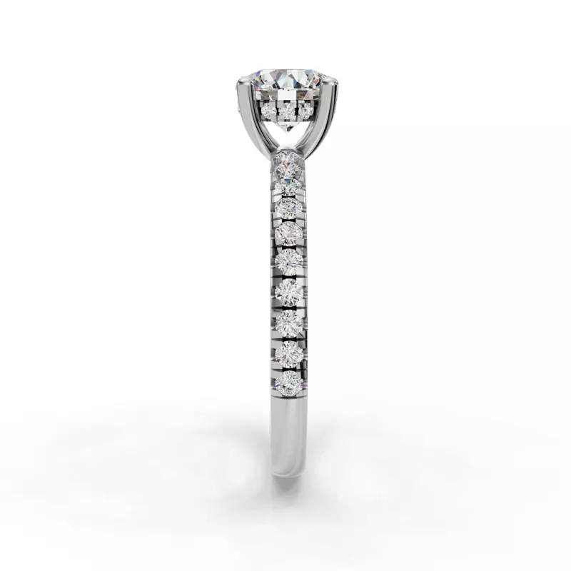14K White Gold Gabriella Grand Pavé Hidden Halo Engagement Ring