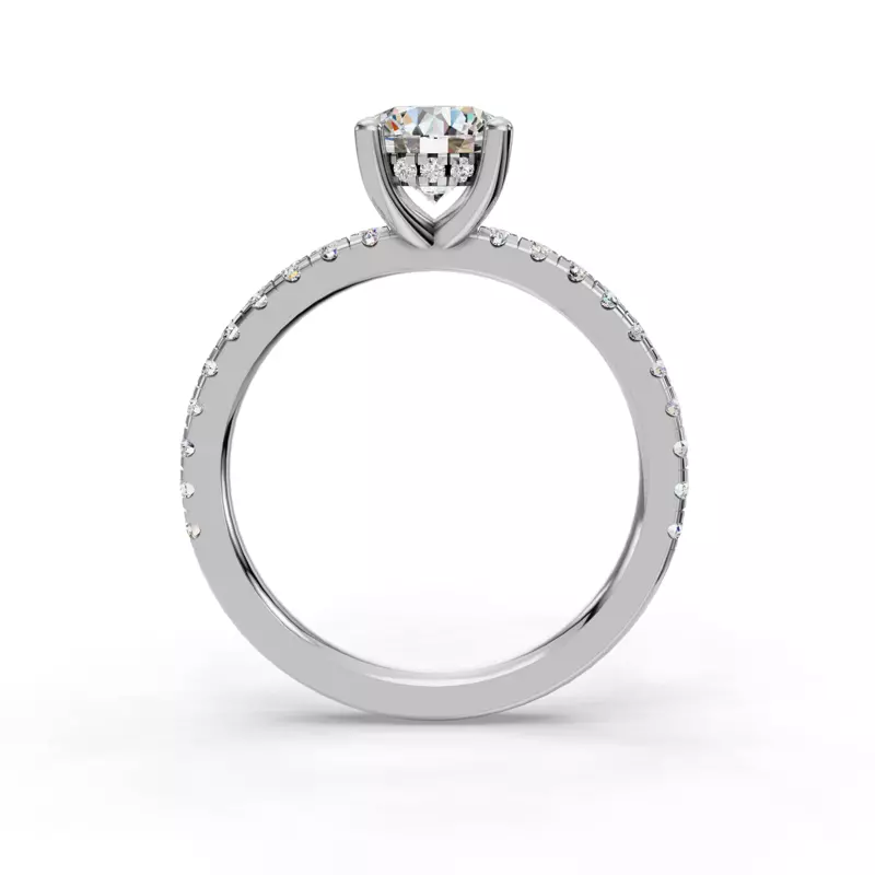 14K White Gold Gabriella Grand Pavé Hidden Halo Engagement Ring