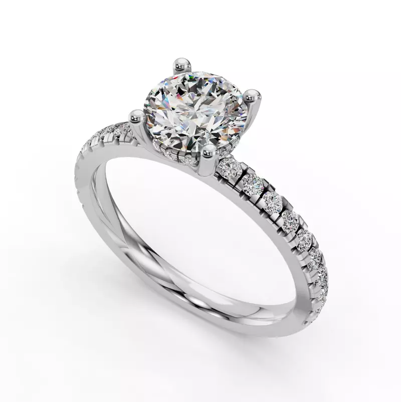 14K White Gold Gabriella Grand Pavé Hidden Halo Engagement Ring