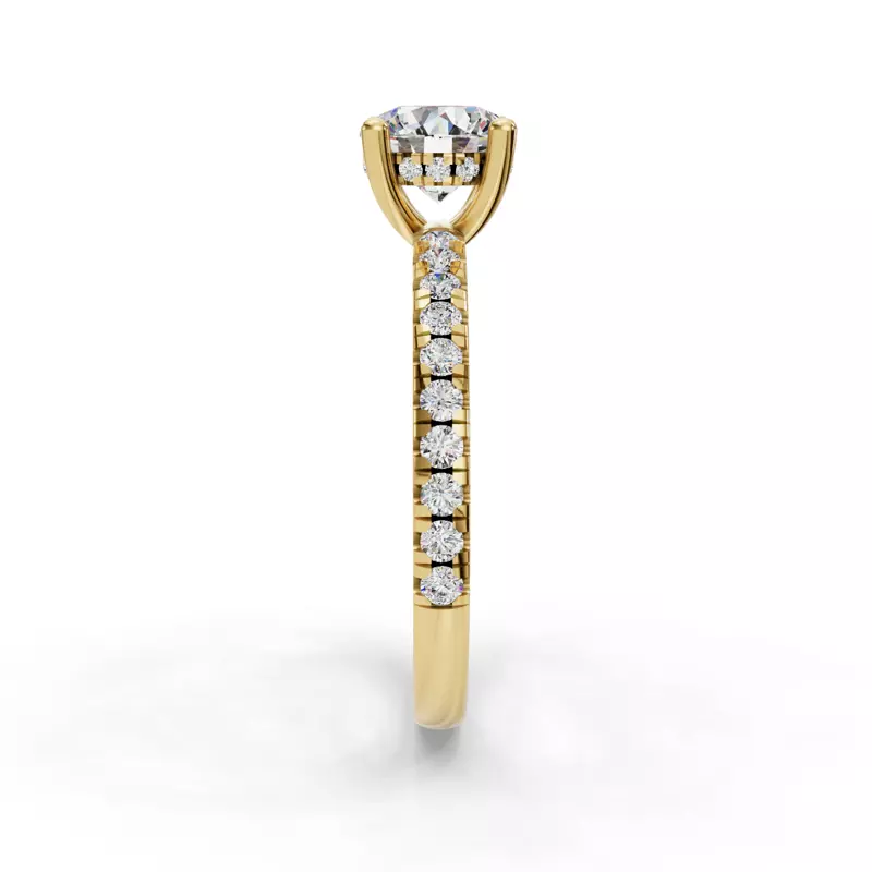 14K Yellow Gold Gabriella Grand Pavé Hidden Halo Engagement Ring