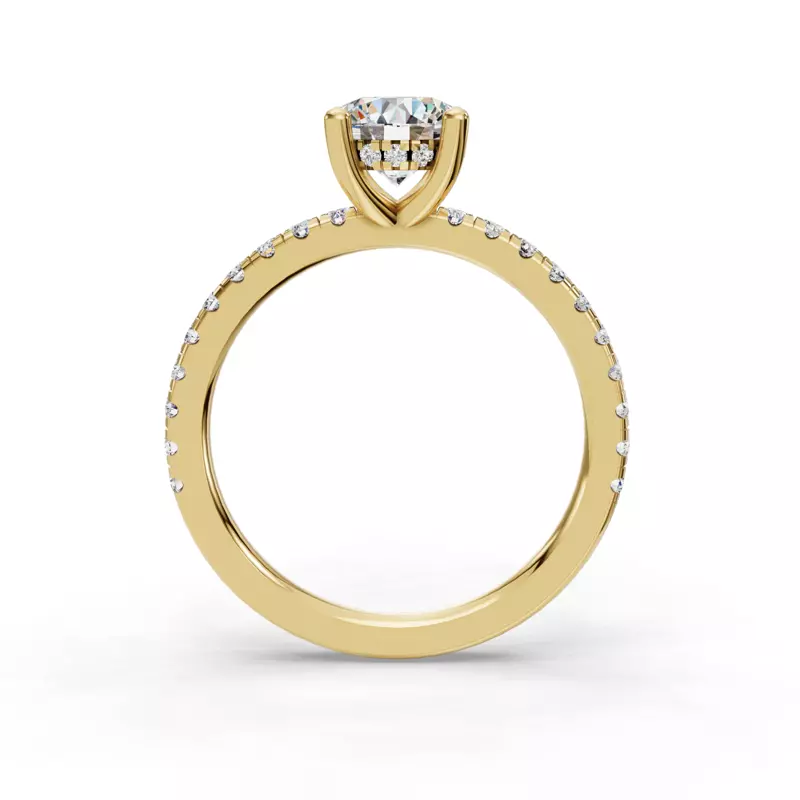 14K Yellow Gold Gabriella Grand Pavé Hidden Halo Engagement Ring