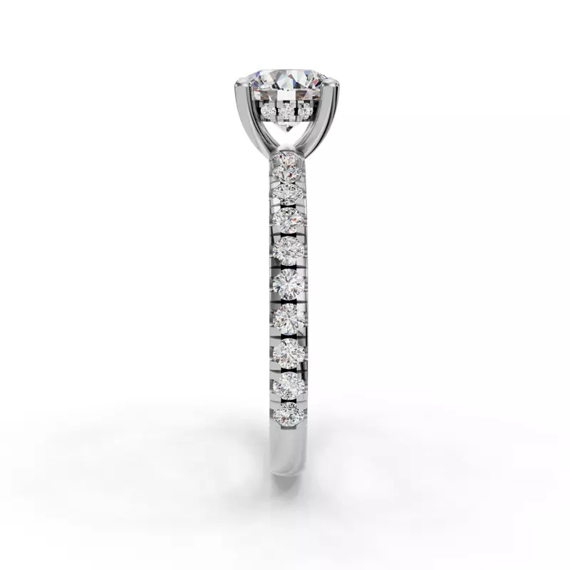 14K White Gold Gabriella Majestic Pavé Hidden Halo Engagement Ring