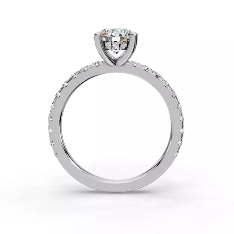 14K White Gold Gabriella Majestic Pavé Hidden Halo Engagement Ring