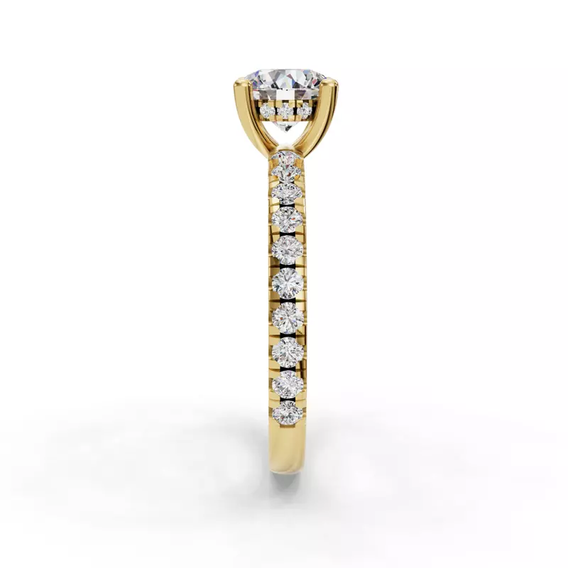 14K Yellow Gold Gabriella Majestic Pavé Hidden Halo Engagement Ring