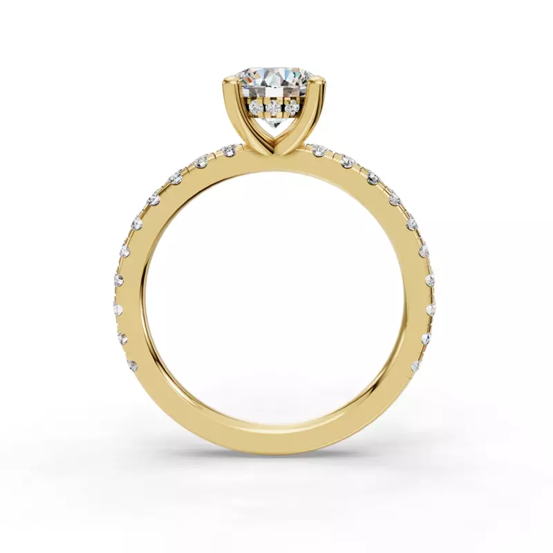 14K Yellow Gold Gabriella Majestic Pavé Hidden Halo Engagement Ring