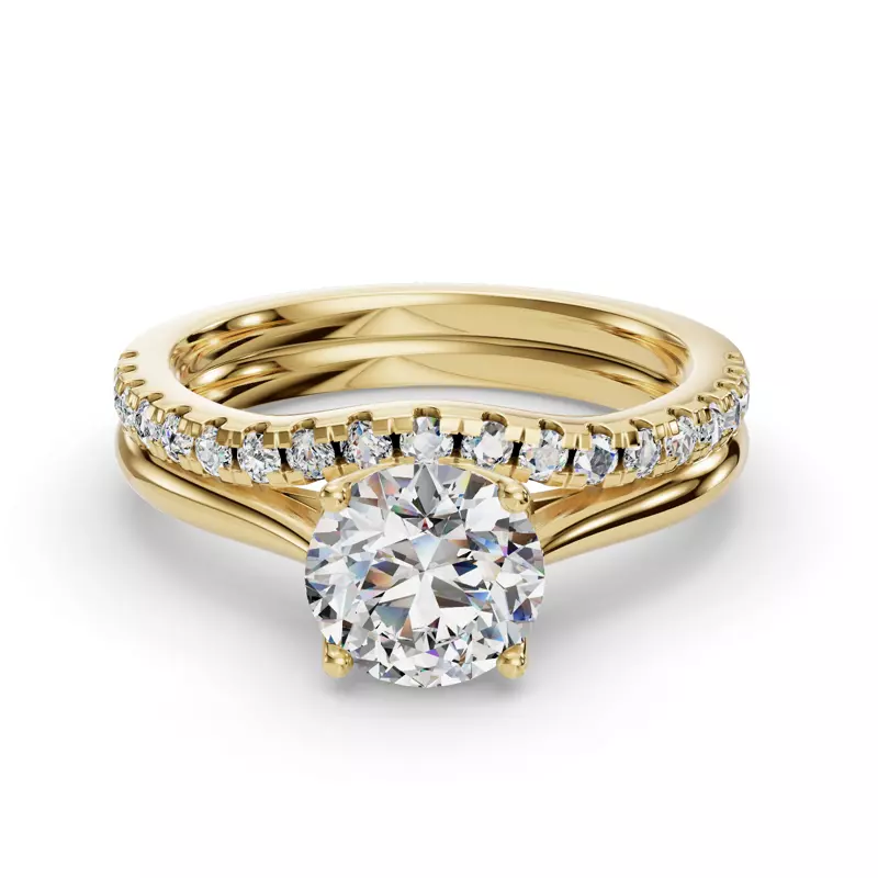 18K Yellow Gold Vivian Pave Band