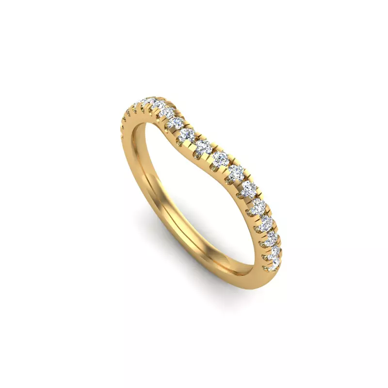 18K Yellow Gold Vivian Pave Band