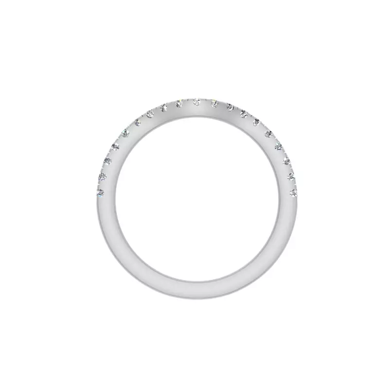14K White Gold Rose Pave Band
