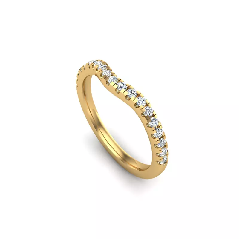 14K Yellow Gold Rose Pave Band