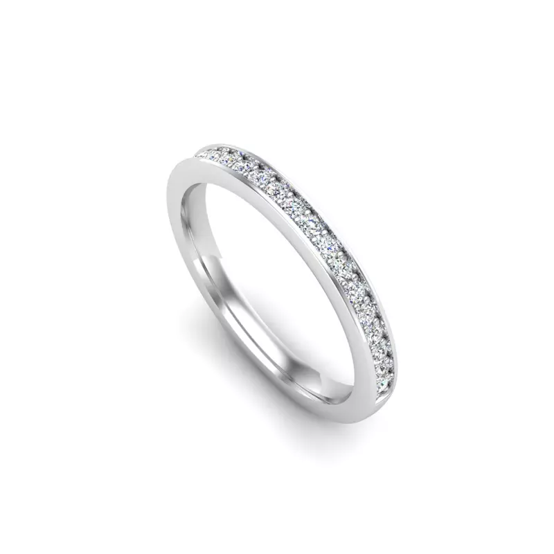 14K White Gold Eliza Pave Band