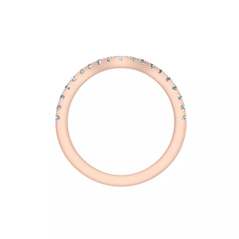 14K Rose Gold Olivia Knife Edge Pave Band