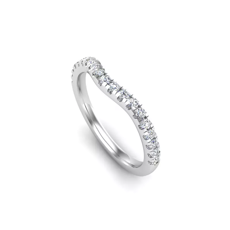 14K White Gold Olivia Knife Edge Pave Band