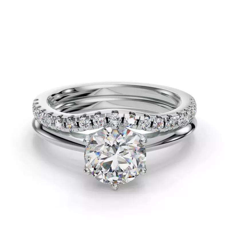 14K White Gold Olivia Knife Edge Pave Band