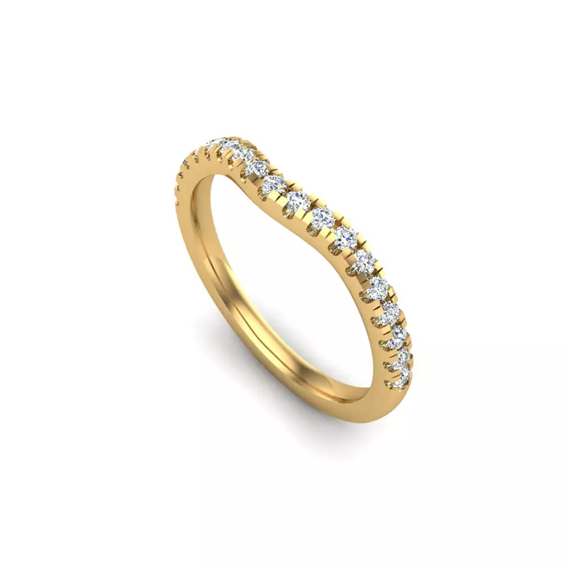 14K Yellow Gold Mary Pave Band