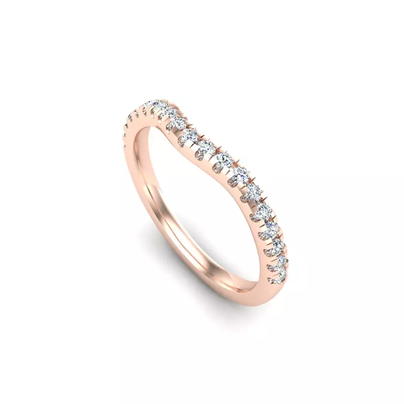 14K Rose Gold Margaret Pave Band