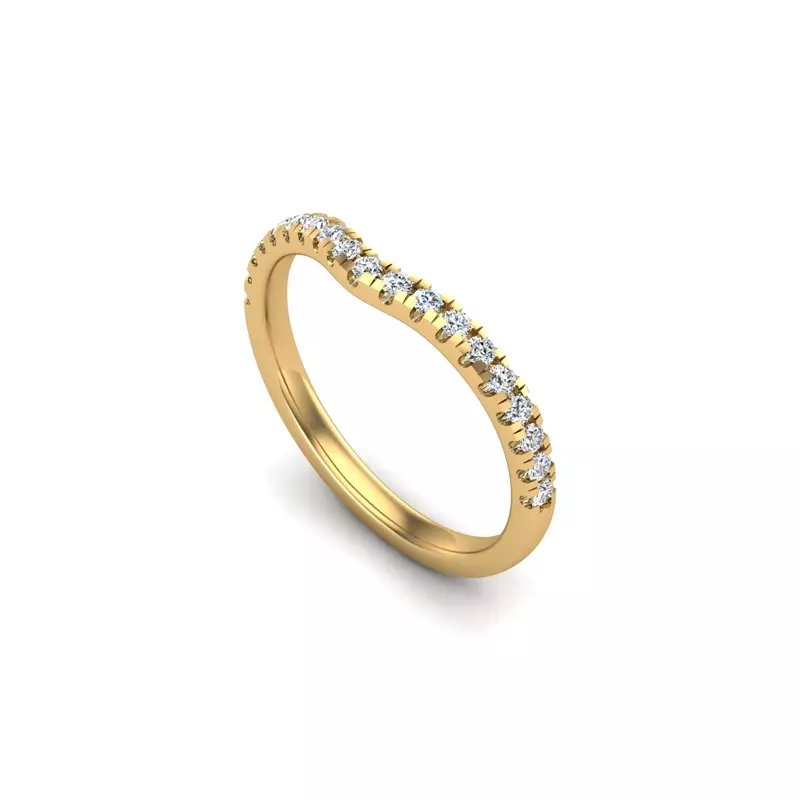 18K Yellow Gold Iris Pave Band