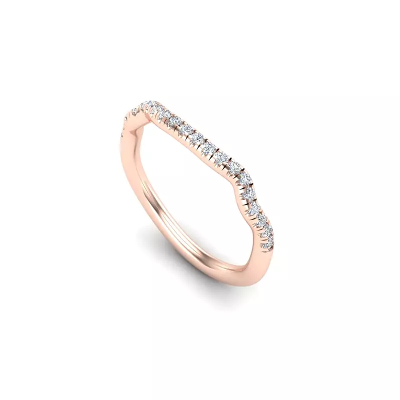 14K Rose Gold Kylie Pave Band