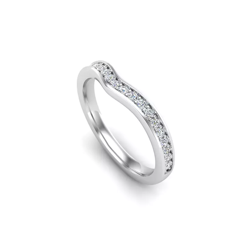 14K White Gold Alina Pave Band