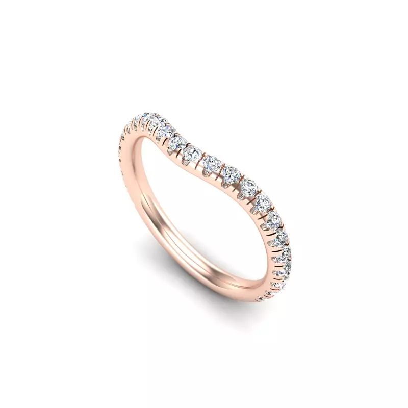 14K Rose Gold Juniper Pave Band