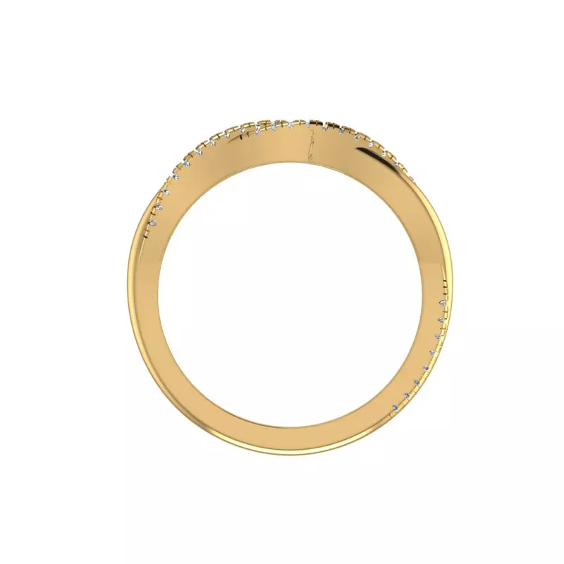 14K Yellow Gold Emily Twisted Pave Band