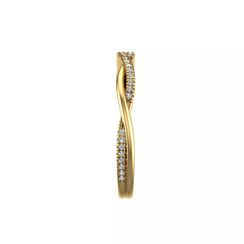 14K Yellow Gold Emily Twisted Pave Band