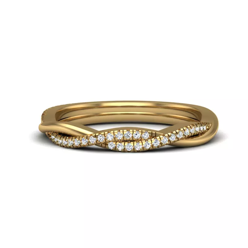 14K Yellow Gold Emily Twisted Pave Band