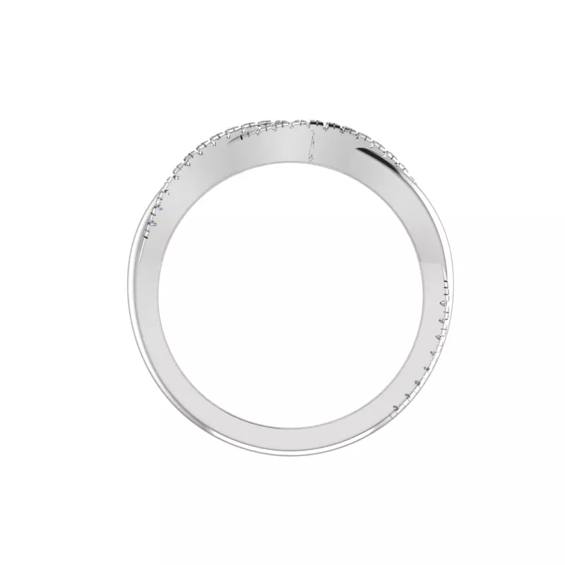 18K White Gold Emily Twisted Pave Band