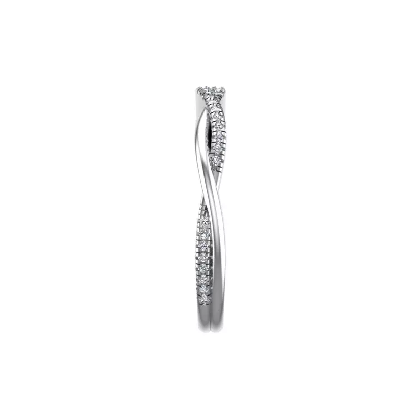 18K White Gold Emily Twisted Pave Band