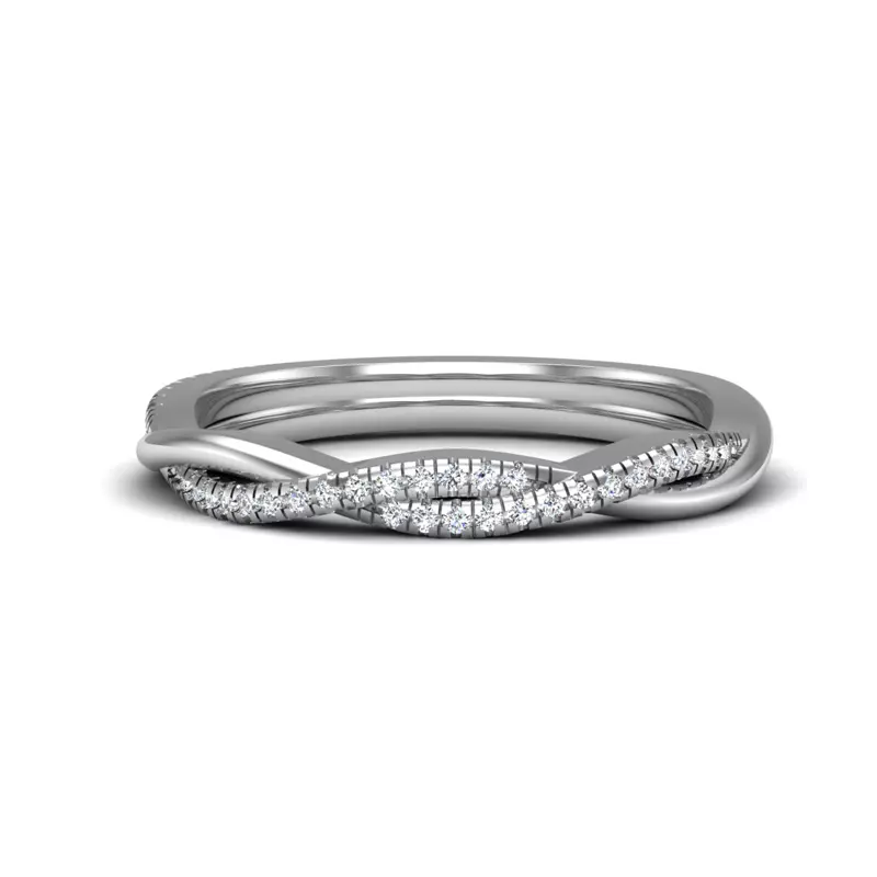 18K White Gold Emily Twisted Pave Band