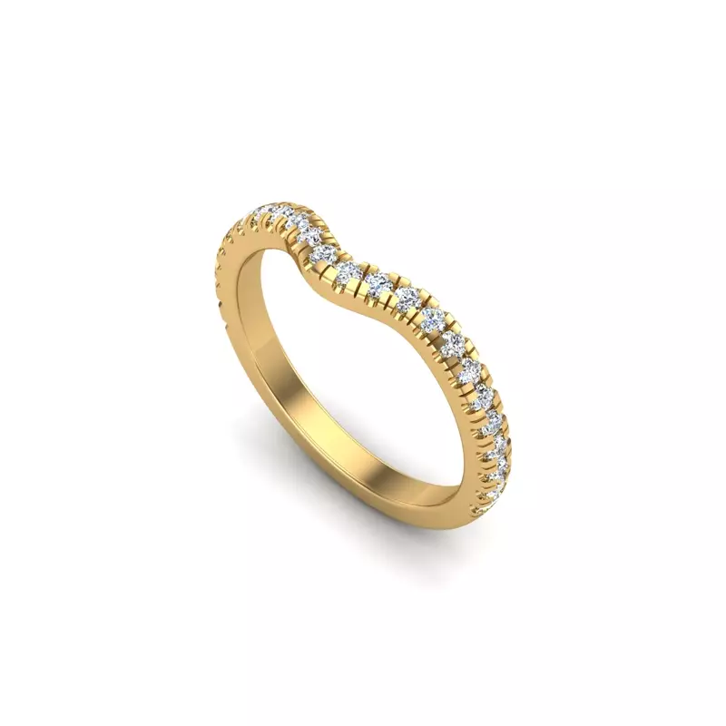 14K Yellow Gold Harmony Pave Band