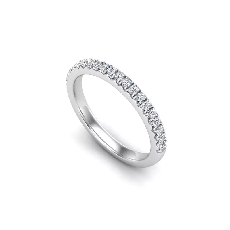 14K White Gold Gianna French Pave Band