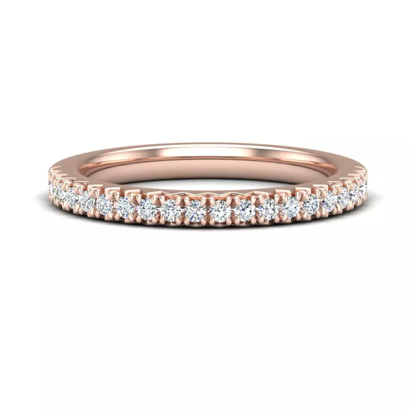 14K Rose Gold Magnolia Pave Band