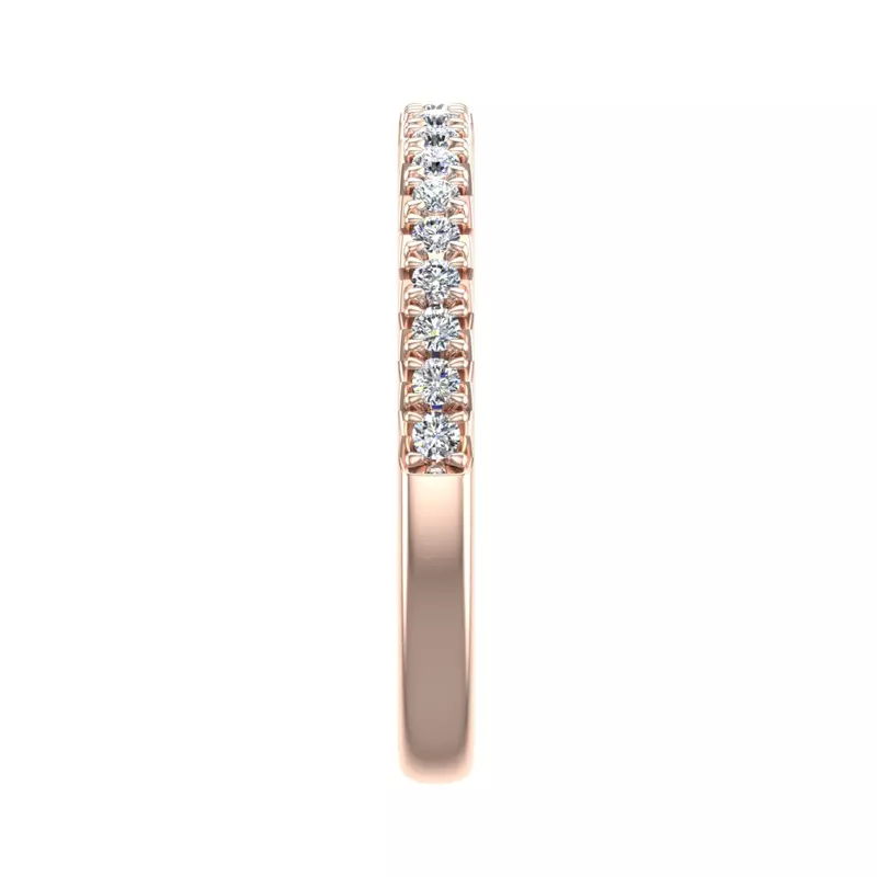 14K Rose Gold Magnolia Pave Band
